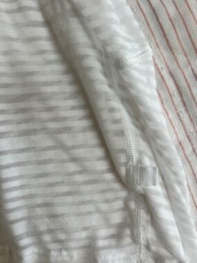 lululemon athletica White Sheer Striped Women’s Top